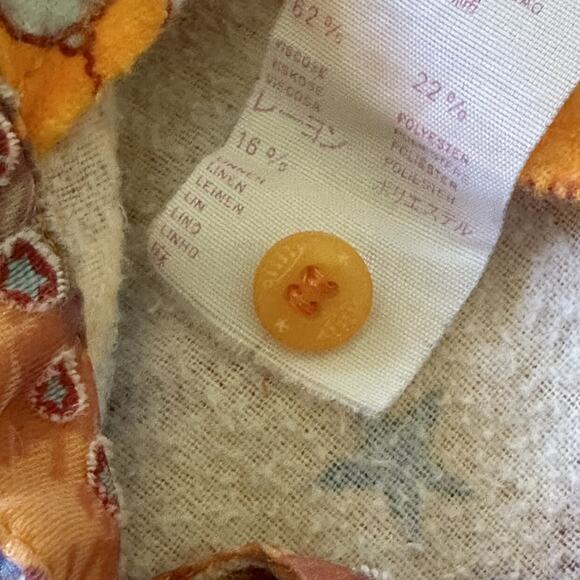 VTG Oilily Orange Robot Space Baseball Flannel Dress Artsy Whimsy Euro 98 / 3 - Picture 5 of 8